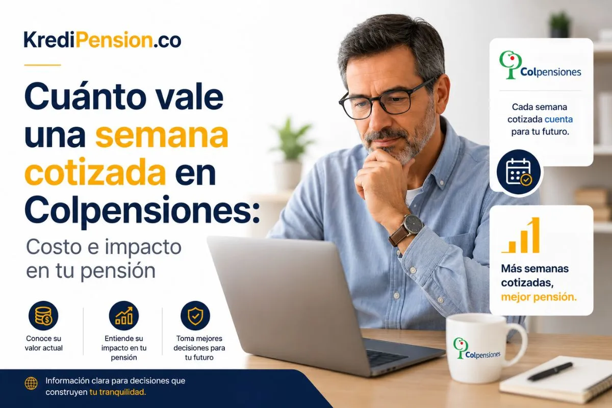 Cuánto vale una semana cotizada en Colpensiones: Costo e impacto en tu pensión 2026