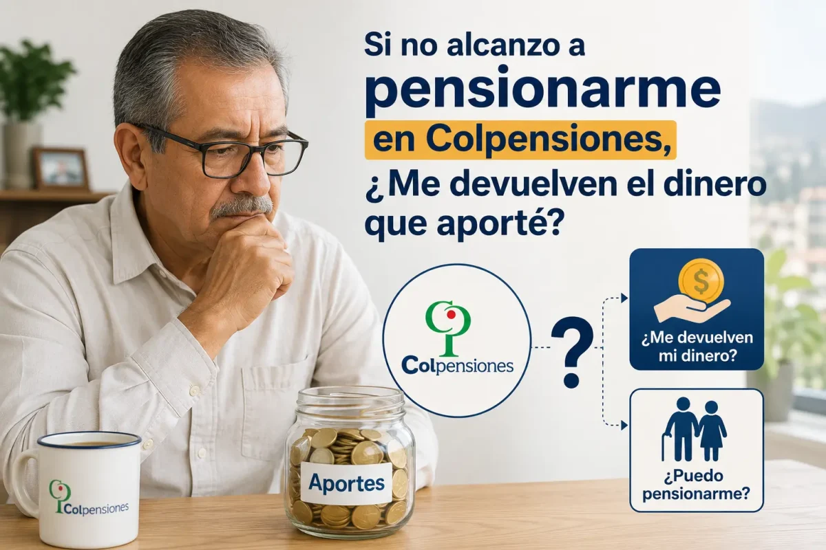 Si no alcanzo a pensionarme en Colpensiones, ¿me devuelven el dinero que aporté?