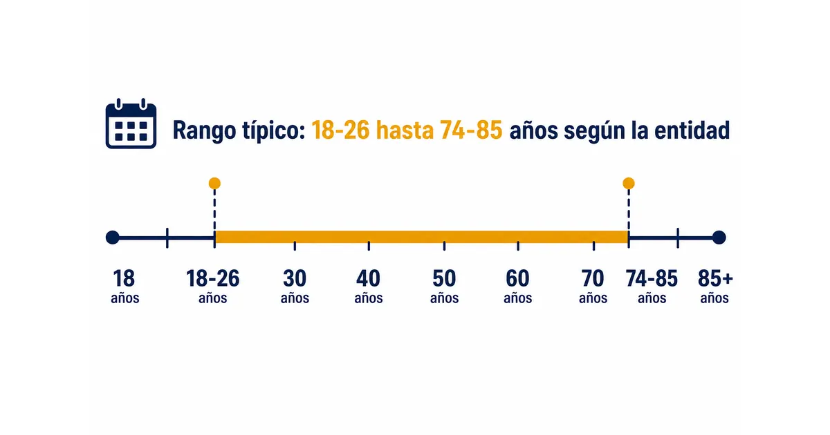 Rango de edad que aceptan los bancos para un crédito de libranza en Colombia: desde los 18-26 años hasta un tope que va de 74 a 85 años según la entidad financiera.