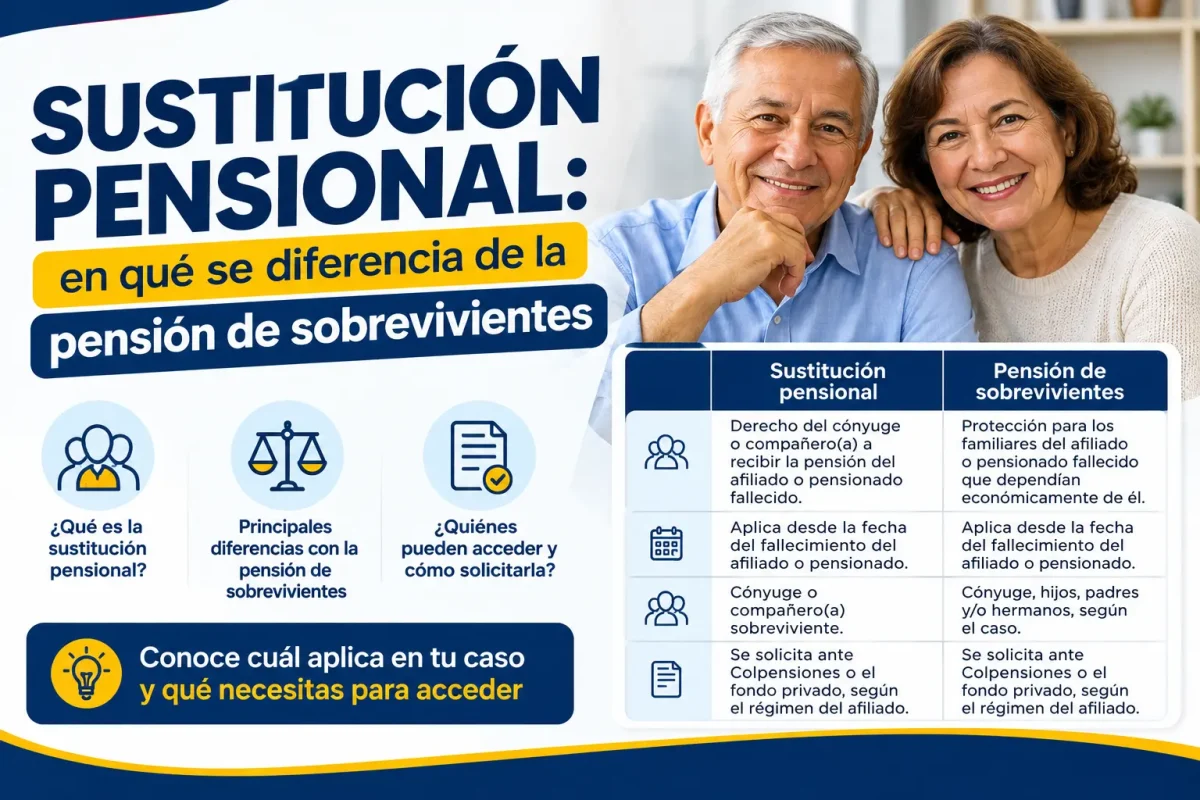 Sustitución pensional: en qué se diferencia de la pensión de sobrevivientes